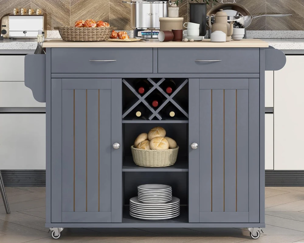 kitchen rolling cart with drawers